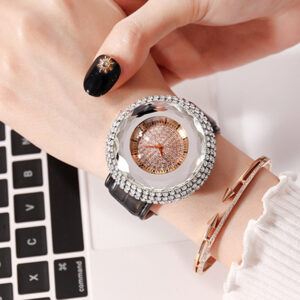 Silicone Women’s Watch With White Crystal Glass Quartz